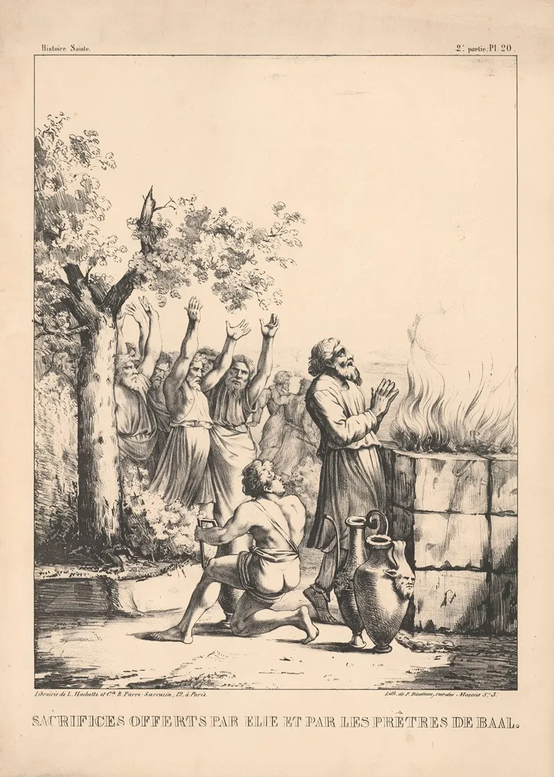 Sacrifices Offerts Par Elie Et Par Les Pretres De Baal Wall Art by P. Bineteau - High-Resolution Digital Print