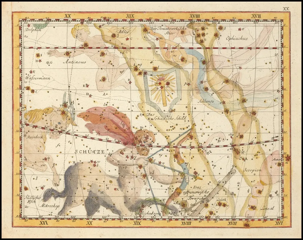 Sagittarius And Sobieskis Shield Wall Art by Johann Elert Bode - High-Resolution Digital Print