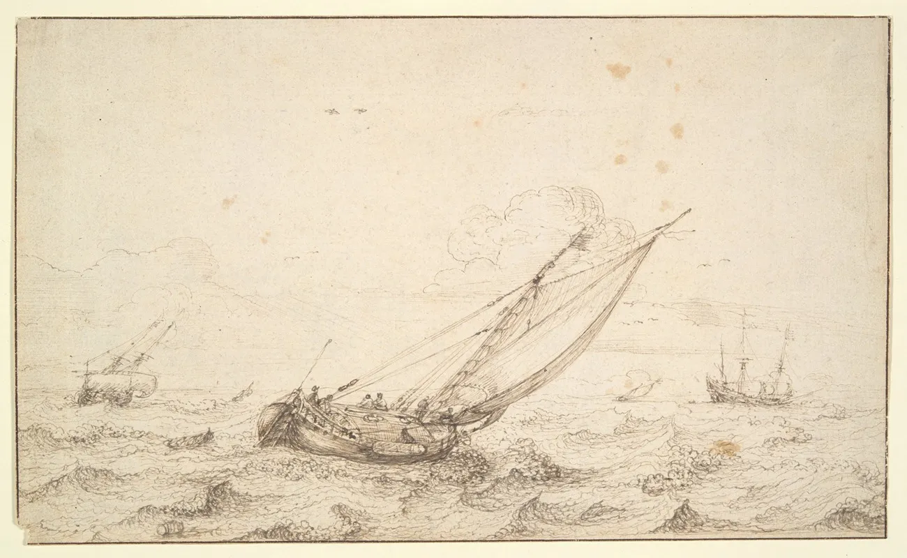Sailing Boats In A Storm Wall Art by Hendrik Cornelisz. Vroom - High-Resolution Digital Print