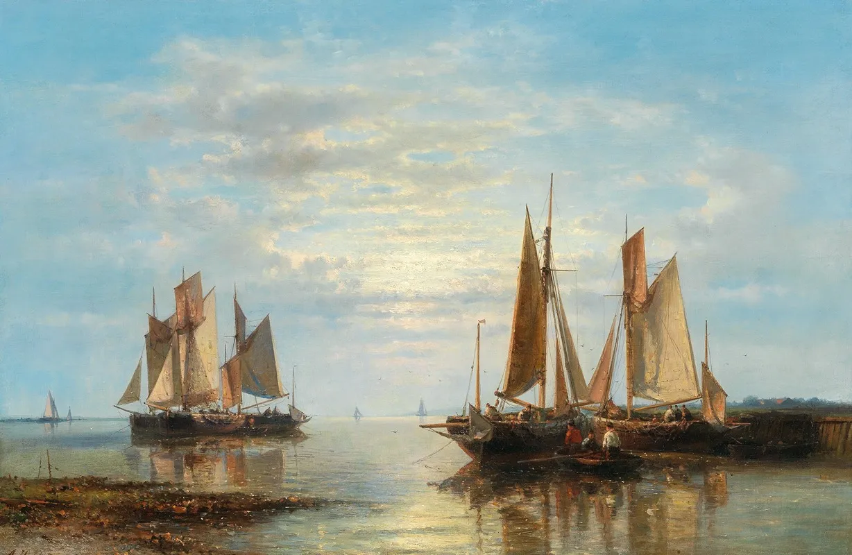Sailing Boats On A Calm Sea Wall Art by Abraham Hulk - High-Resolution Digital Print