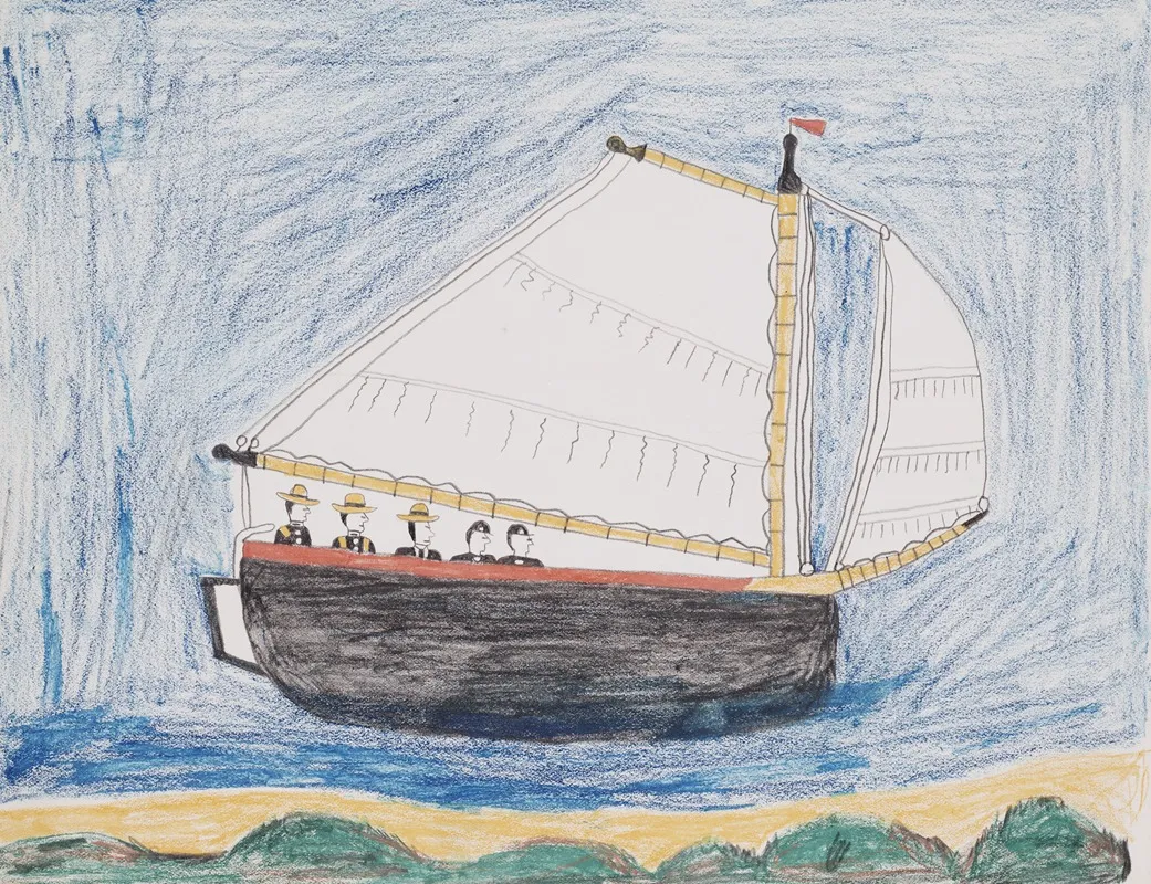 Sailing Vessel Or Ship With Cavalry Wall Art by Howling Wolf - High-Resolution Digital Print
