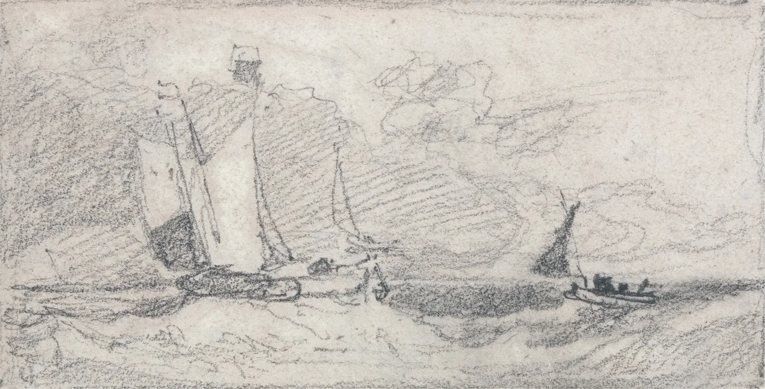 Sailing Wherries And Boats In A Choppy Sea