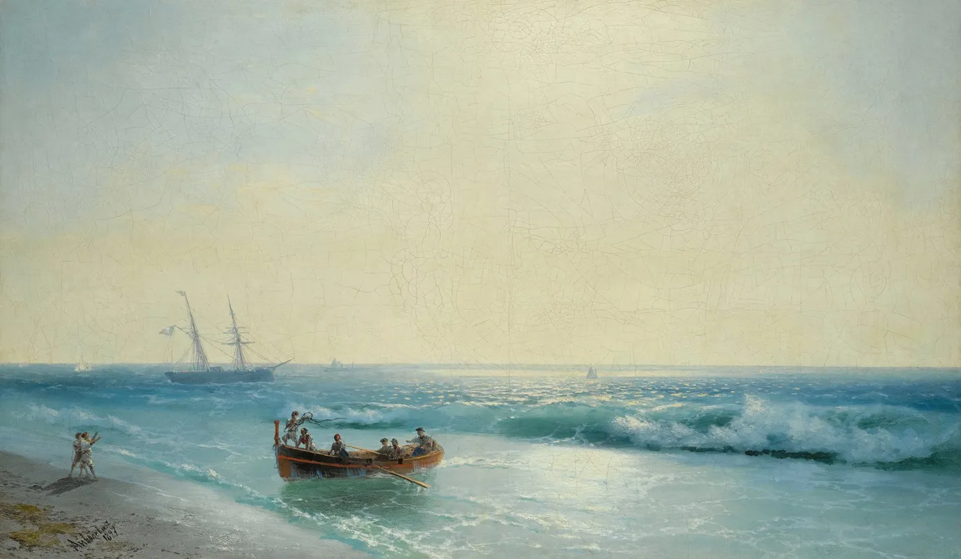 Sailors Coming Ashore Wall Art by Ivan Konstantinovich Aivazovsky - High-Resolution Digital Print