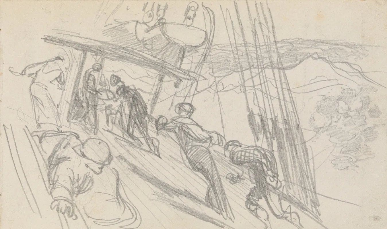 Sailors On Sloping Deck