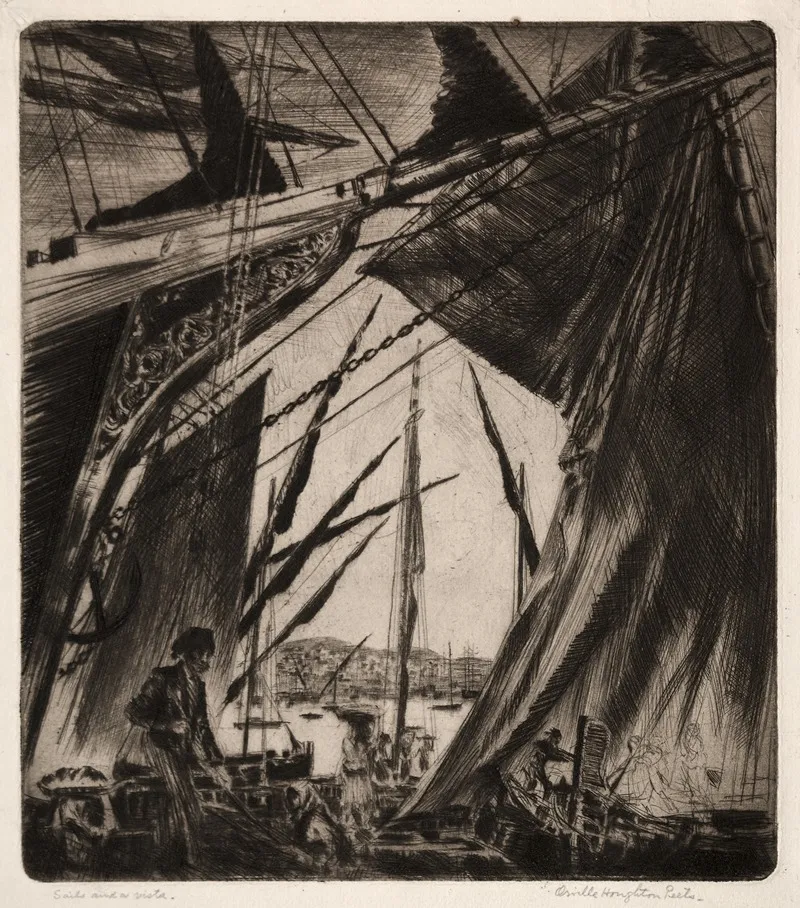 Sails And A Vista Wall Art by Orville Houghton Peets - High-Resolution Digital Print
