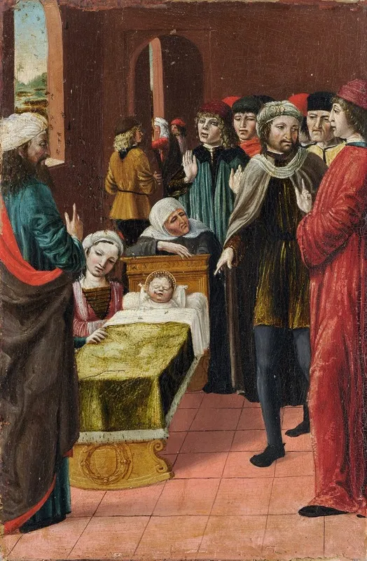 Saint Ambrose And The Miracle Of The Bees Wall Art by Ambrogio Bergognone - High-Resolution Digital Print