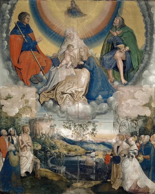 Saint Anne With The Virgin And Child Saint James The Great And Saint Roch As Intercessors For Mankind Ridden By The Plague