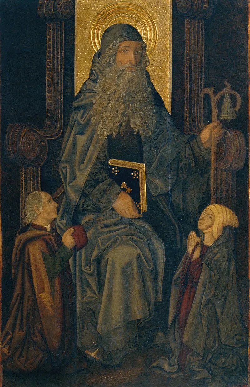 Saint Anthony The Abbot And Donors Wall Art by Martín Bernat - High-Resolution Digital Print