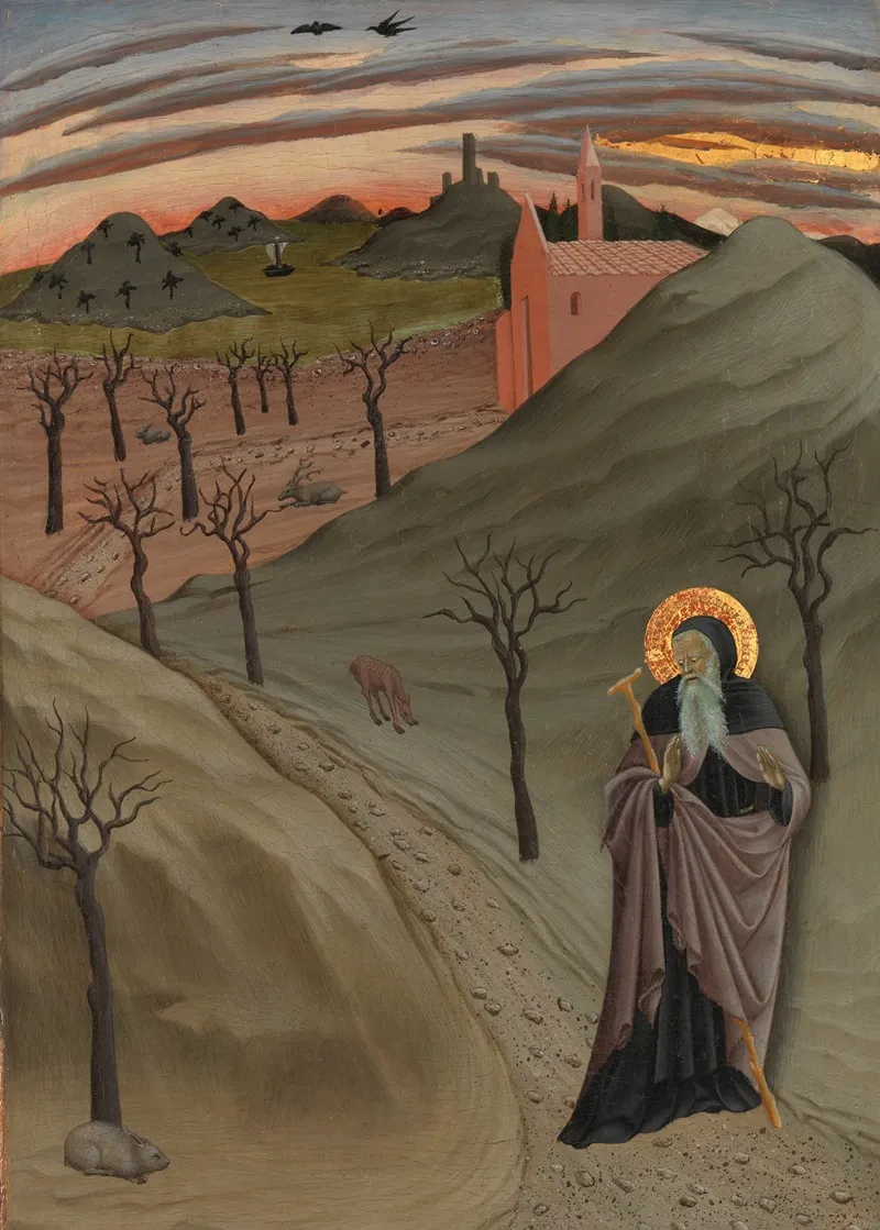 Saint Anthony The Abbot In The Wilderness Wall Art by Osservanza Master - High-Resolution Digital Print