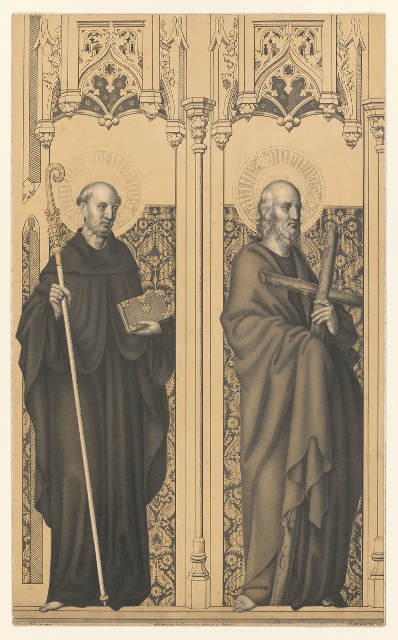 Saint Benedict And Philip Wall Art by Johann Nepomuk Strixner - High-Resolution Digital Print