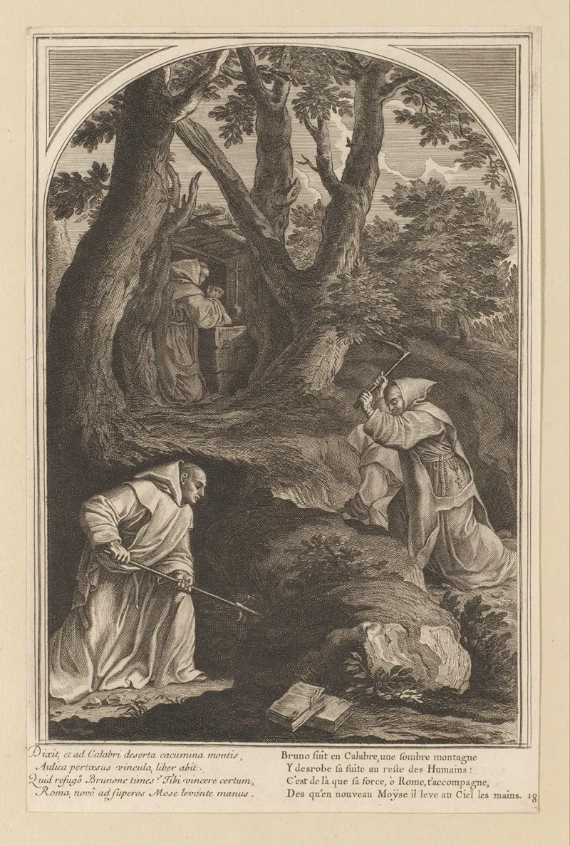 Saint Bruno In Prayer In Calabria