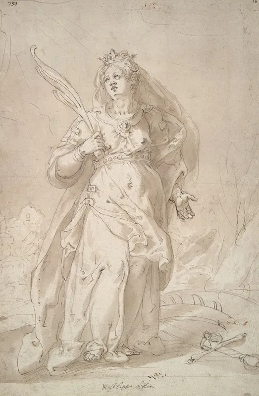 Saint Catherine Of Alexandria 6 Wall Art by Filippo Bellini - High-Resolution Digital Print