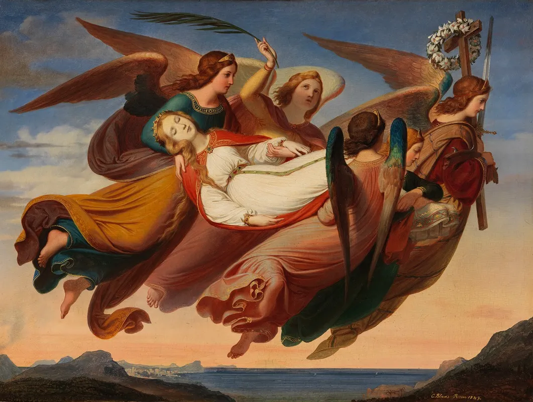 Saint Catherine Of Alexandria Carried By Angels To Mount Sinai