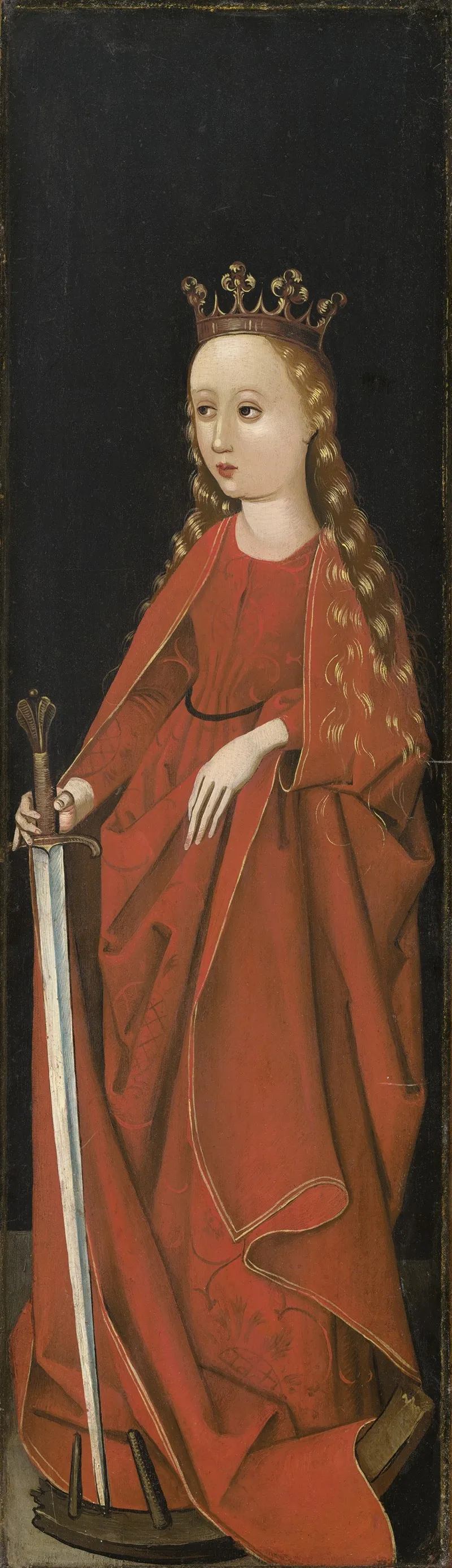 Saint Catherine Right Wing Exterior Wall Art by Master of the Starck Triptych - High-Resolution Digital Print