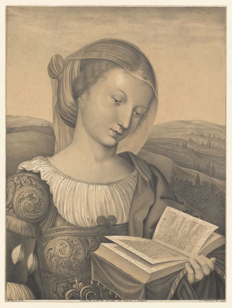 Saint Catherine With A Book Wall Art by Johann Nepomuk Strixner - High-Resolution Digital Print