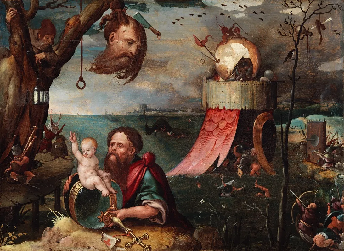 Saint Christopher And The Christ Child Wall Art by Jan Mandijn - High-Resolution Digital Print