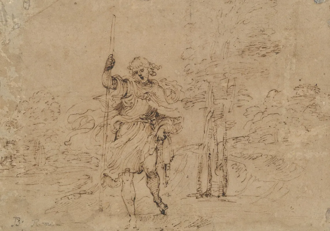Saint Christopher In A Landscape