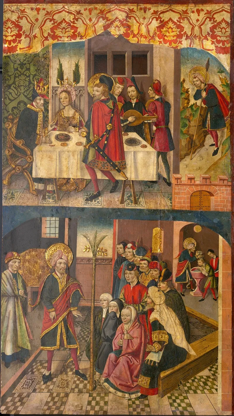 Saint Christopher Taking Leave Of The King Who Feared Satan Saint Christopher And His Converts