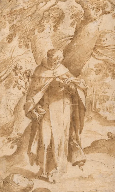 Saint Dominic Reading Wall Art by Bartholomaeus Spranger - High-Resolution Digital Print