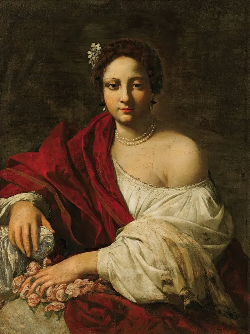 Saint Dorothy 2 Wall Art by Follower Of Simon Vouet - High-Resolution Digital Print