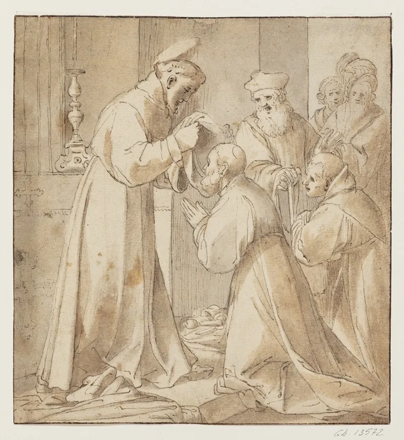 Saint Francis Of Assisi Consecrates New Monks Wall Art by Andrea Boscoli - High-Resolution Digital Print