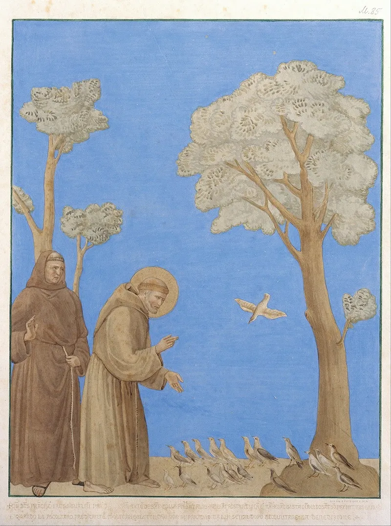 Saint Francis Preaching To The Birds Wall Art by Johann Anton Ramboux - High-Resolution Digital Print