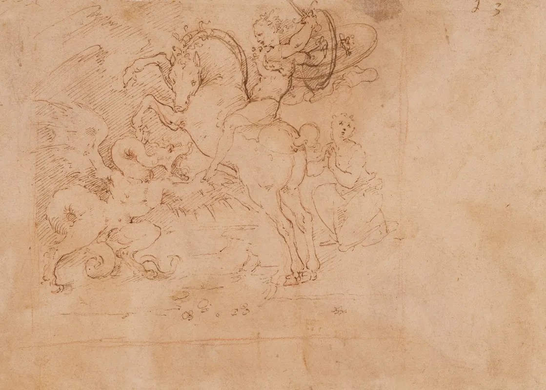 Saint George And The Dragon 8 Wall Art by Cesare da Sesto - High-Resolution Digital Print