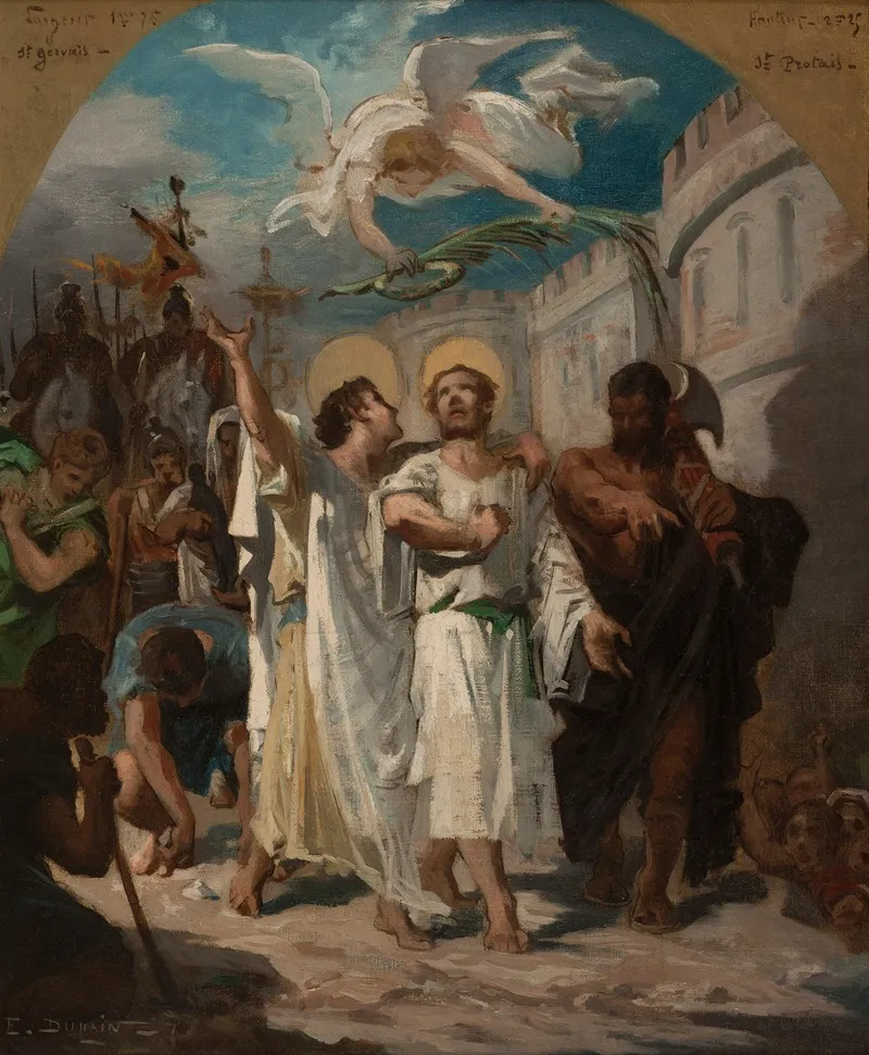 Saint Gervais Et Saint Protais Conduits Au Martyre Wall Art by Edmond-Louis Dupain - High-Resolution Digital Print