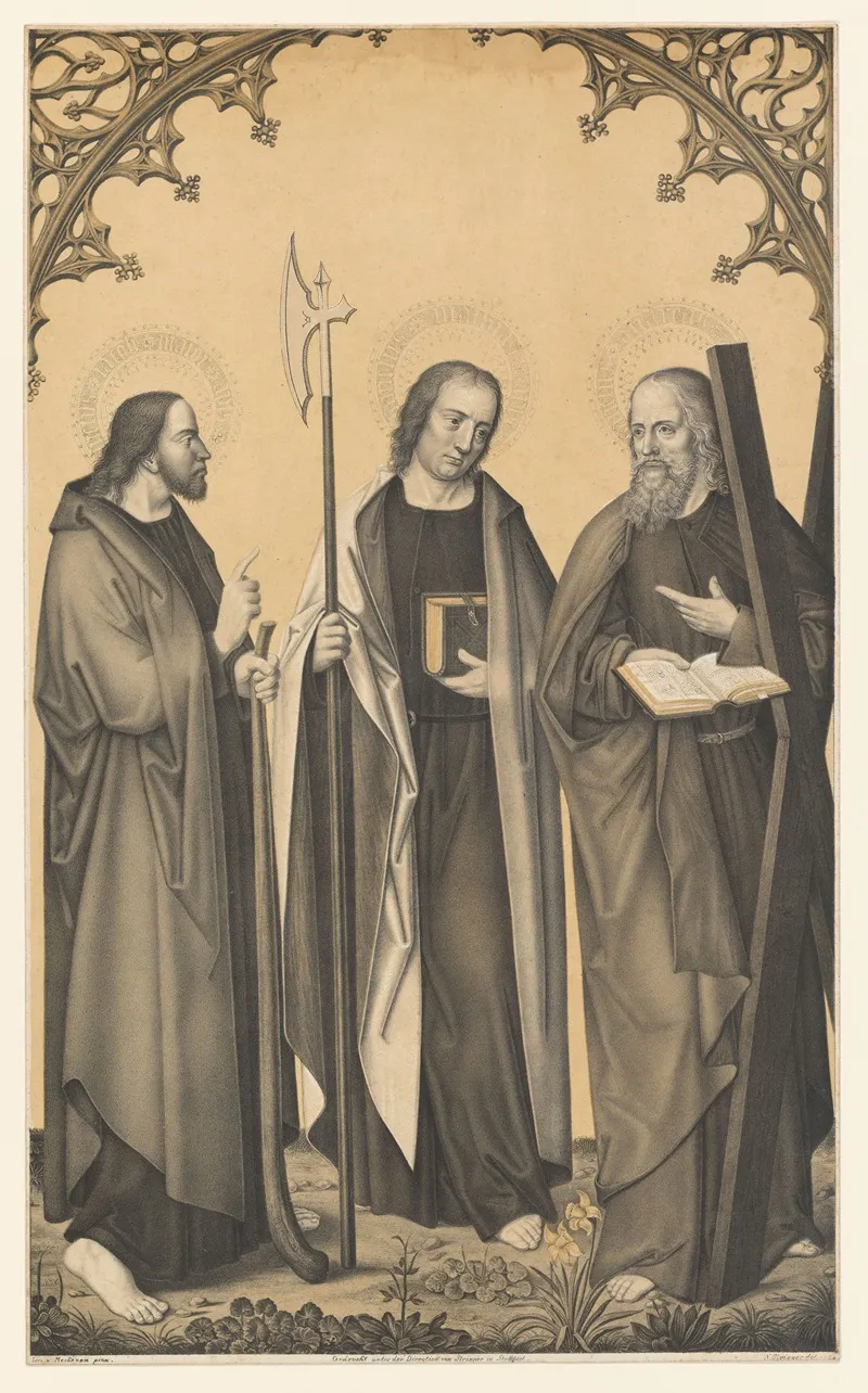 Saint James The Younger Matthew And Andrew Wall Art by Johann Nepomuk Strixner - High-Resolution Digital Print