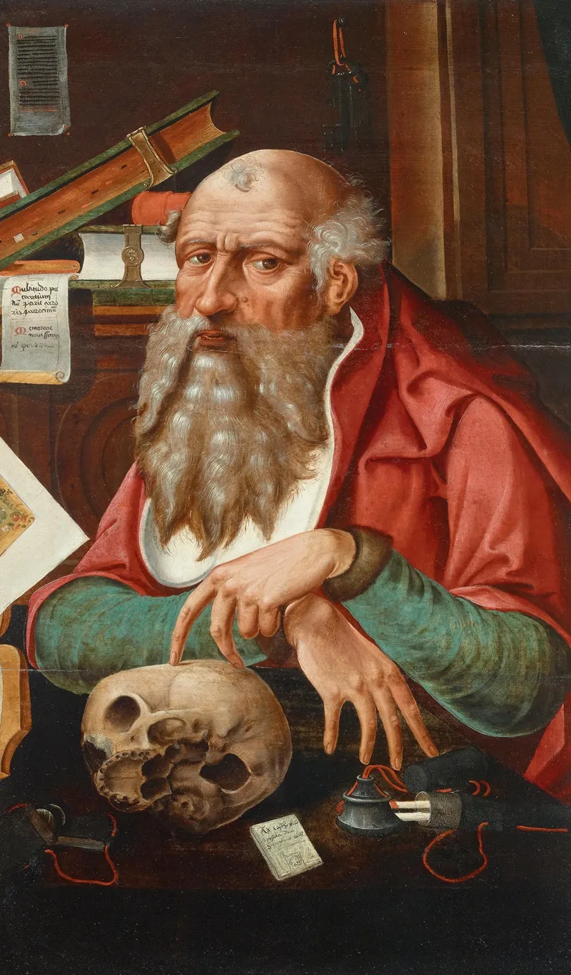 Saint Jerome In His Study 2 Wall Art by Circle of Marinus Van Reymerswaele - High-Resolution Digital Print