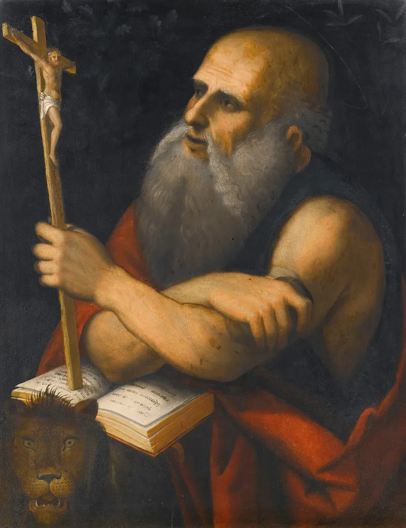 Saint Jerome In His Study 3 Wall Art by Milanese School - High-Resolution Digital Print
