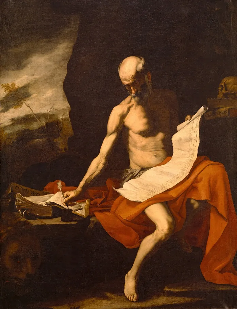 Saint Jerome In The Wilderness 9 Wall Art by Follower of Jusepe de Ribera - High-Resolution Digital Print
