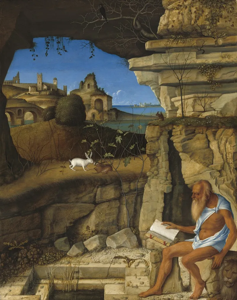 Saint Jerome Reading 2 Wall Art by Giovanni Bellini - High-Resolution Digital Print