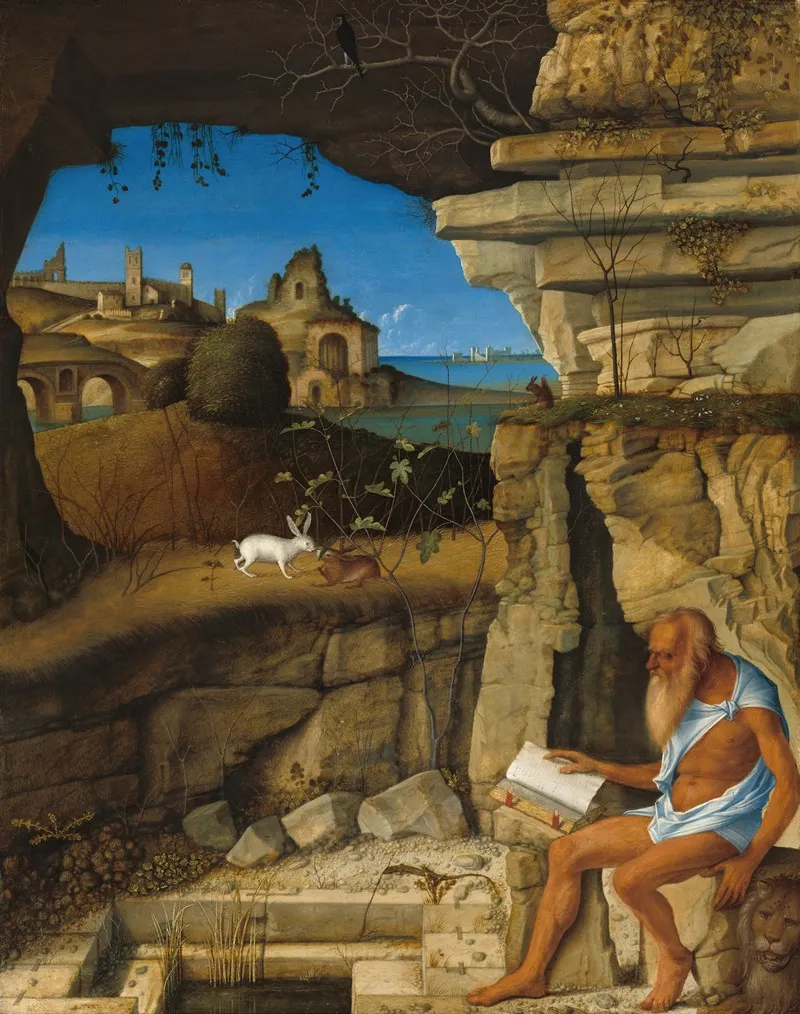 Saint Jerome Reading 3 Wall Art by Giovanni Bellini - High-Resolution Digital Print