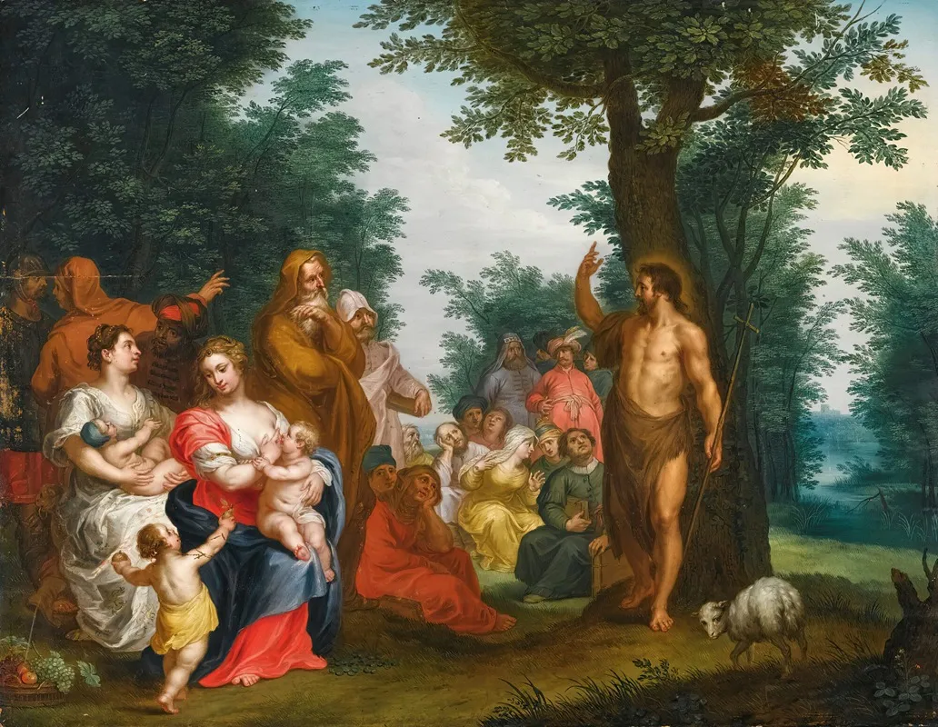 Saint John The Baptist Preaching 3 Wall Art by Jacob Andries Beschey - High-Resolution Digital Print