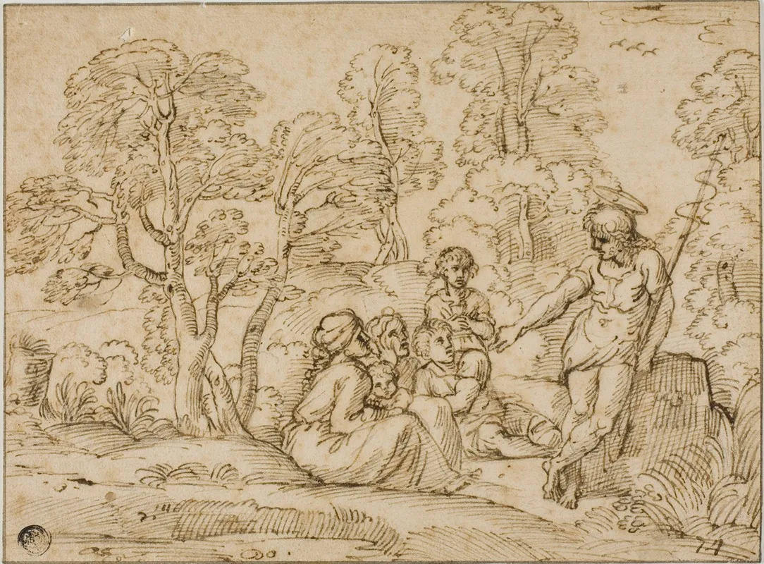 Saint John The Baptist Preaching 6 Wall Art by After Annibale Carracci - High-Resolution Digital Print