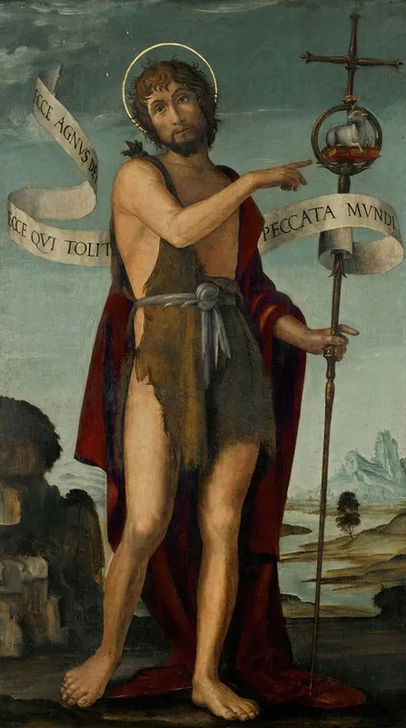 Saint John The Baptist Standing In A Landscape Wall Art by Bernardo Zenale - High-Resolution Digital Print