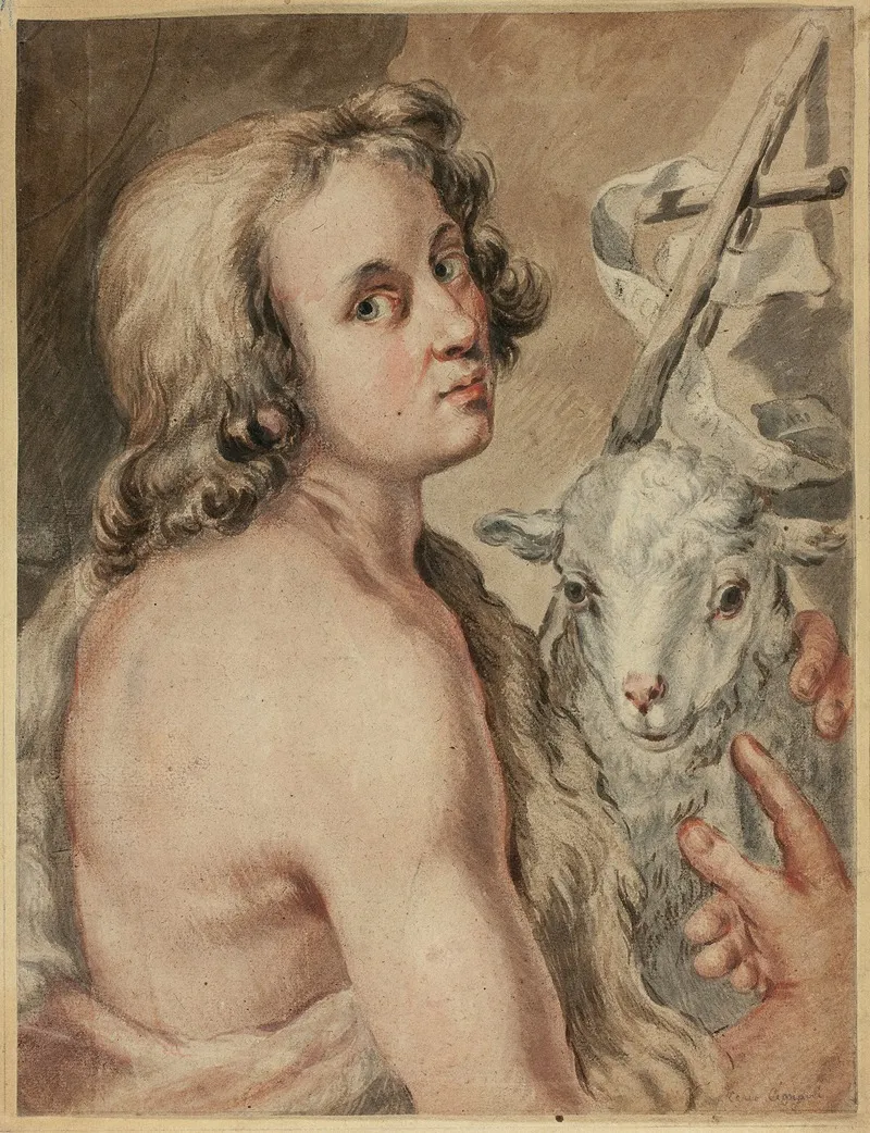 Saint John The Baptist With Lamb Wall Art by After Carlo Cignani - High-Resolution Digital Print