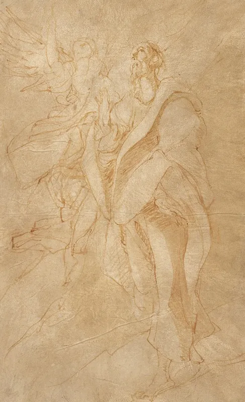 Saint John The Evangelist And An Angel Wall Art by El Greco (Domenikos Theotokopoulos) - High-Resolution Digital Print