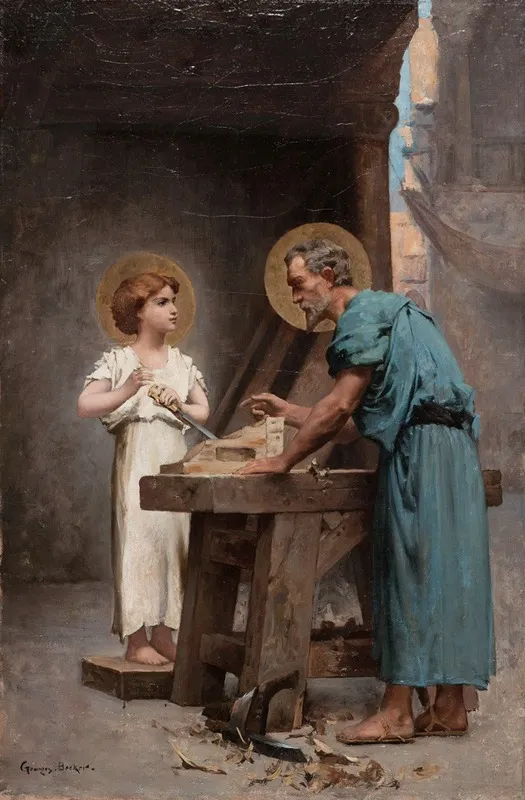 Saint Joseph Protecteur De Lenfance De Jesus Wall Art by Georges Becker - High-Resolution Digital Print