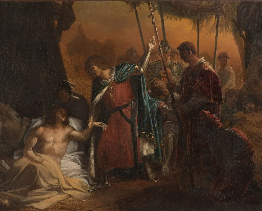 Saint Louis Malade Visitant Les Soldats Atteints De La Peste Wall Art by Jean-Bruno Gassies - High-Resolution Digital Print