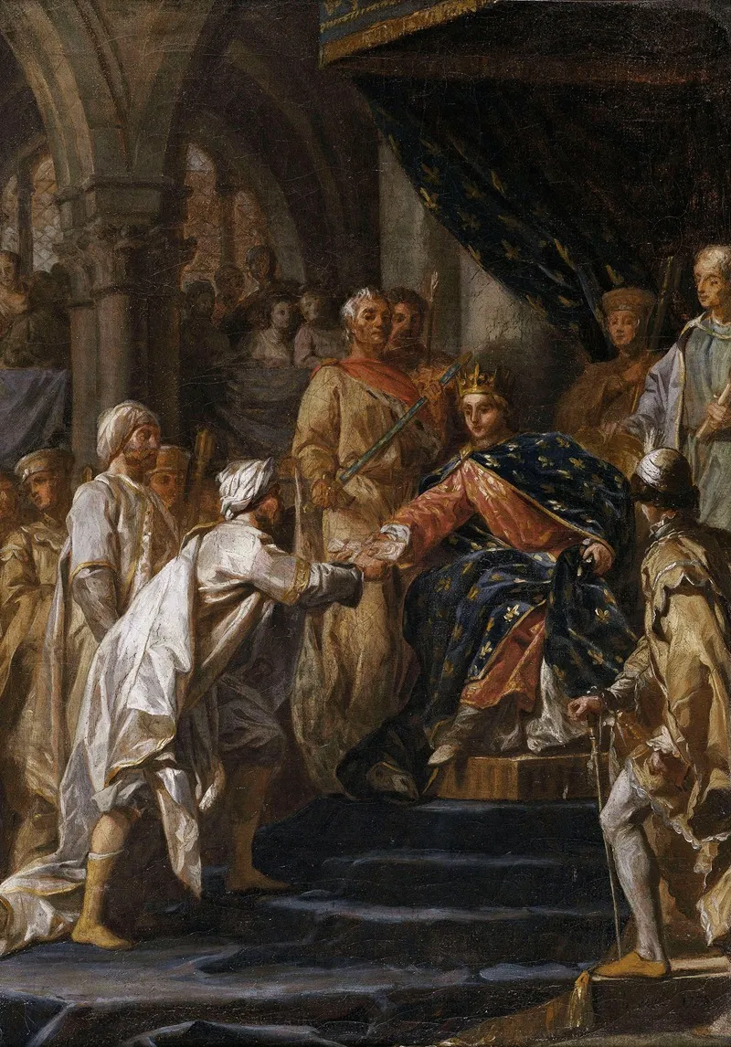 Saint Louis Recevant Les Messagers Du Vieux De La Montagne Wall Art by Nicolas-Guy Brenet - High-Resolution Digital Print