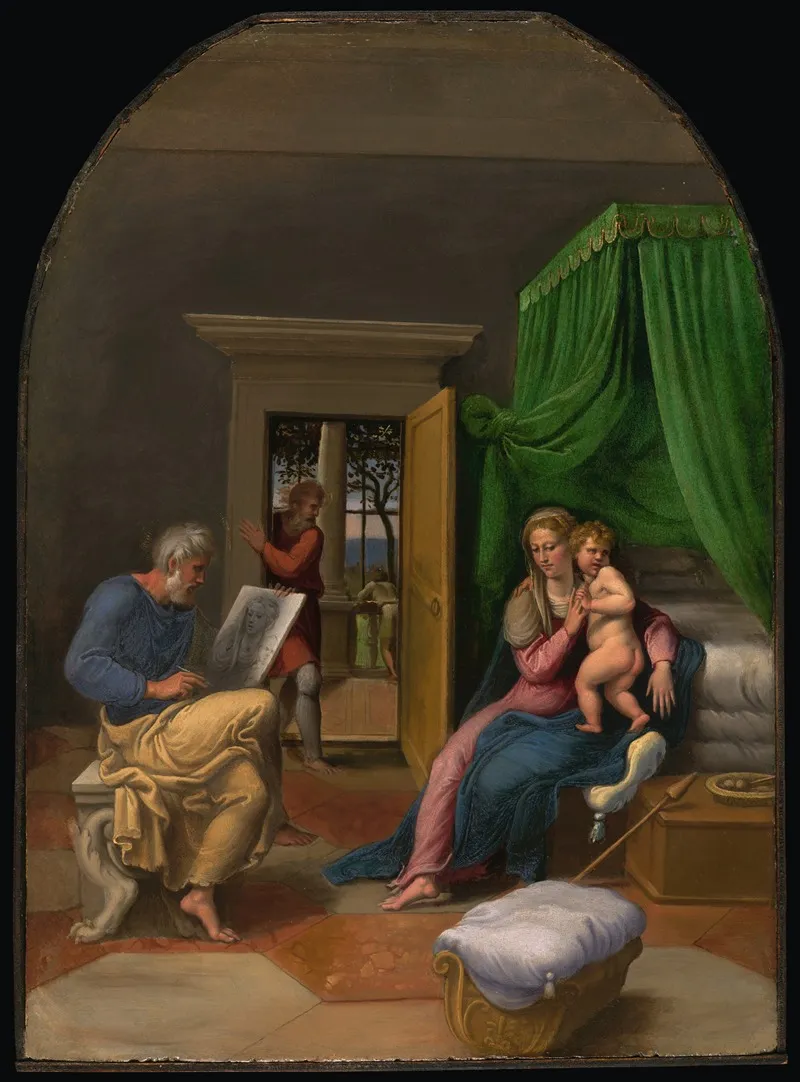 Saint Luke Drawing The Virgin And Christ Child