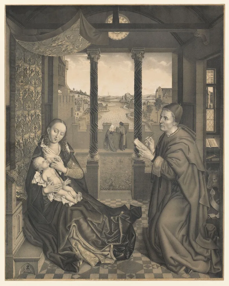Saint Luke Draws Mary With Child Wall Art by Johann Nepomuk Strixner - High-Resolution Digital Print