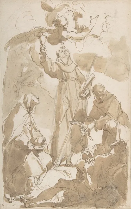 Saint Margaret Of Cortona Saint James Of The March And Saint Didacus Wall Art by Gaetano Gandolfi - High-Resolution Digital Print