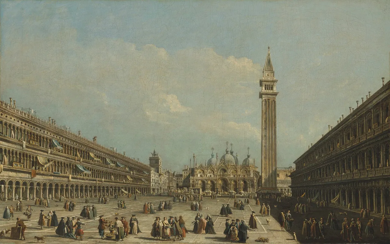 Saint Marks Square With The Basilica And The Campanile Wall Art by Francesco Tironi - High-Resolution Digital Print