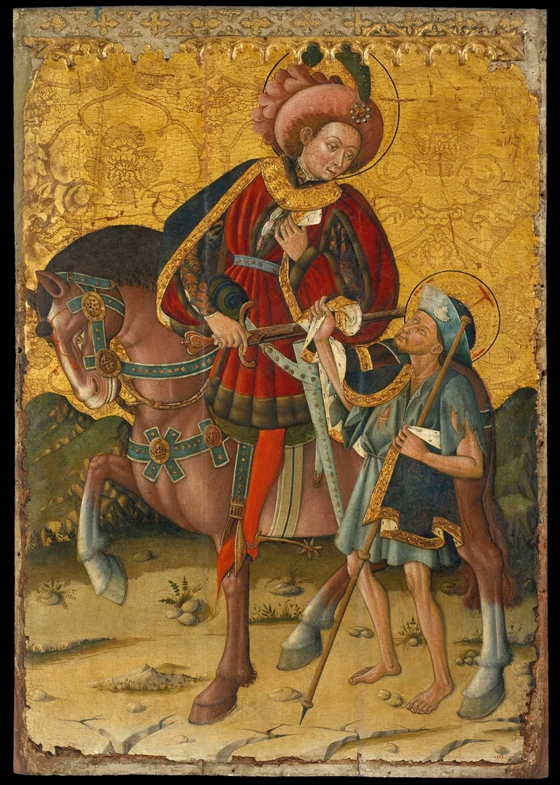 Saint Martin Sharing His Cloak Wall Art by Blasco de Grañén - High-Resolution Digital Print