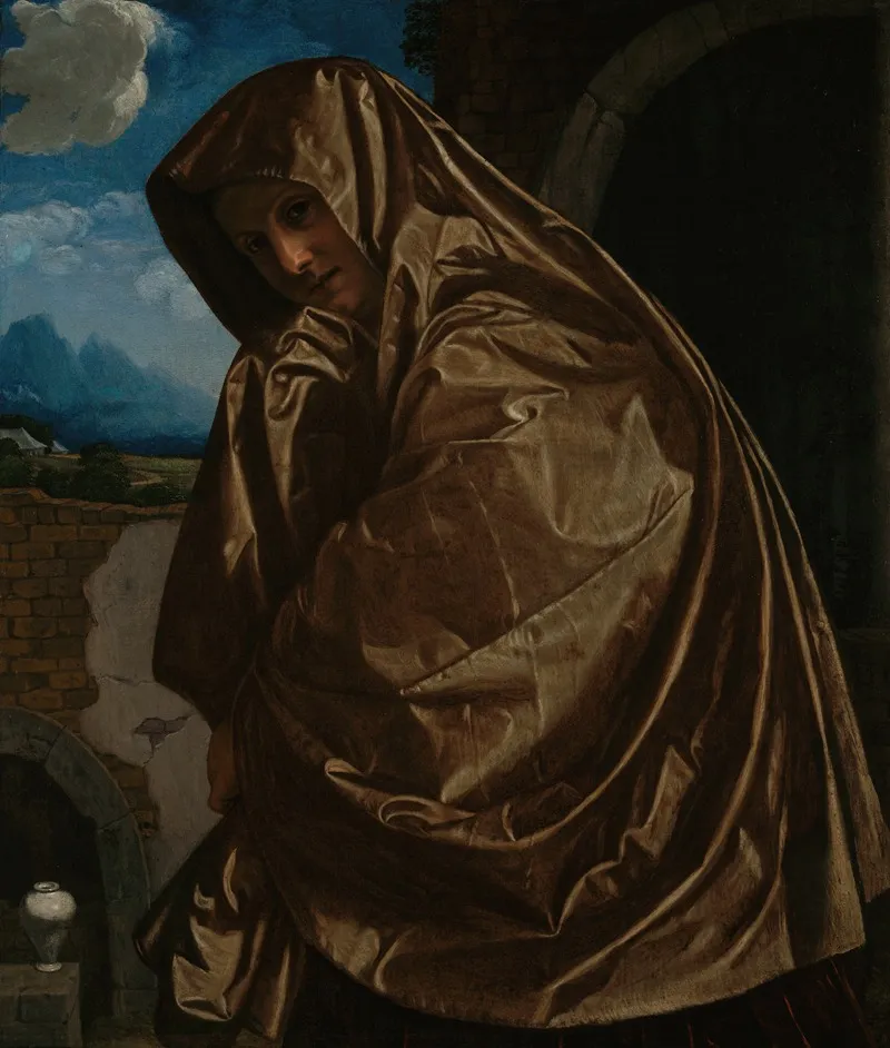Saint Mary Magdalene At The Sepulchre Wall Art by Giovanni Girolamo Savoldo - High-Resolution Digital Print