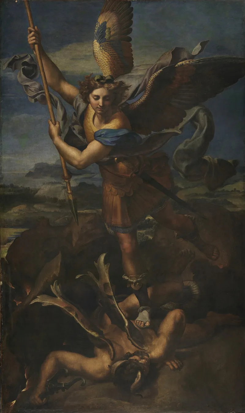 Saint Michael Vanquishing Satan Wall Art by Raphael - Canvas Print