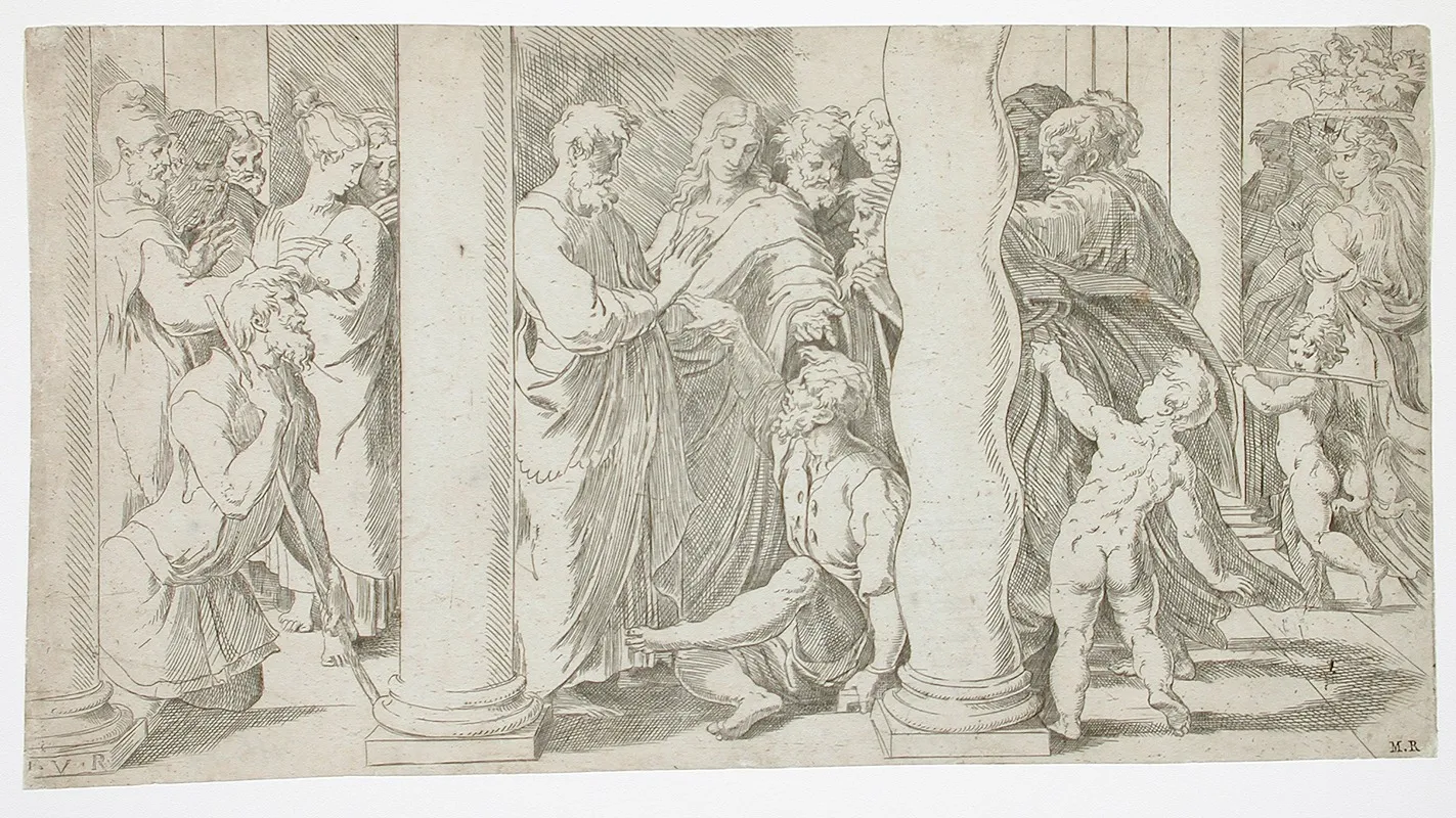 Saint Peter And Saint John Healing The Lame Man At The Beautiful Gate